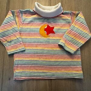 Vintage Healthtex Toddler Long Sleeve Striped Shirt 80’s Mockneck Retro size 3T